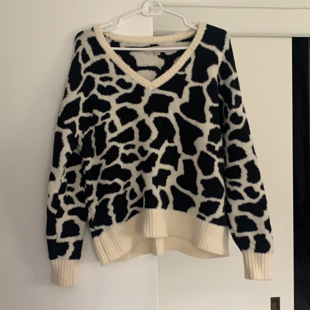 Cow print soft sweater